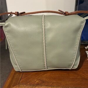 Sage Green Leather Crossbody Bag